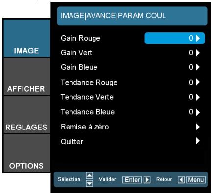 OPTOMA EW865 - Param. Coul - 1