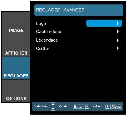 OPTOMA EW865 - REGLAGES | AVANCES - 1