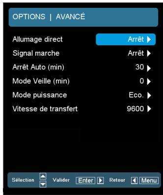 OPTOMA EW865 - OPTIONS | Avancé - 1