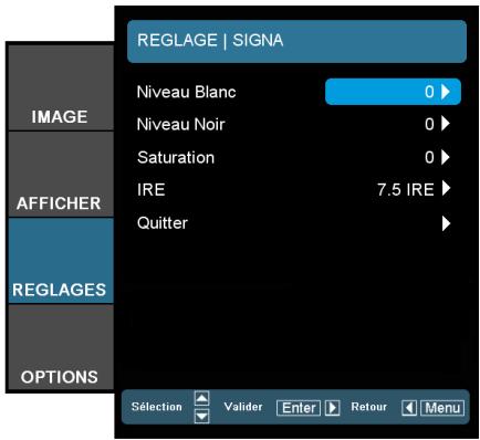 OPTOMA EW865 - REGLAGES | Signal (Vidéo) - 1