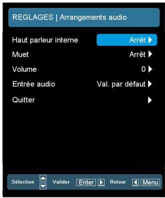 OPTOMA EW865 - REGLAGES | Arrangements audio - 1