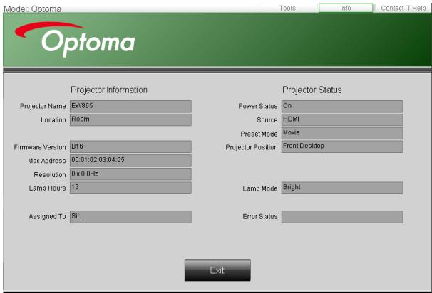 OPTOMA EW865 - Crestron RoomView - 3