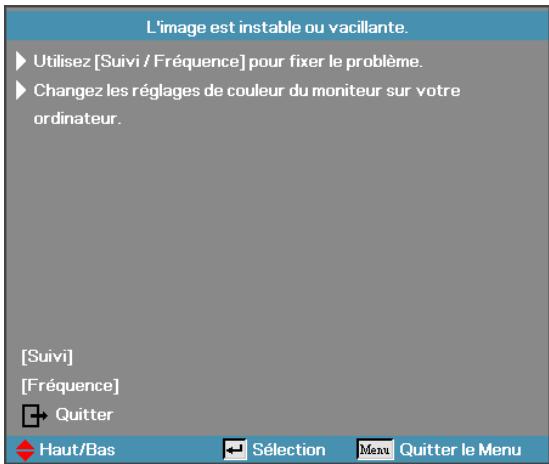 OPTOMA EX532 - L'image est instable ou vacillante - 1