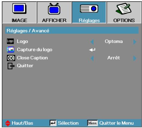 OPTOMA EX532 - Réglages | Avancé - 1