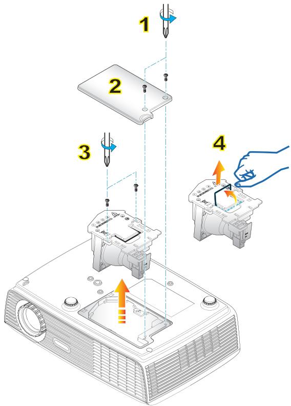 OPTOMA EX538 - Remplacement de la lampe - 8
