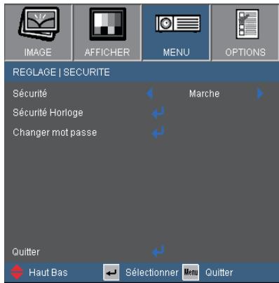 OPTOMA EX538 - REGLAGE | Securite - 1