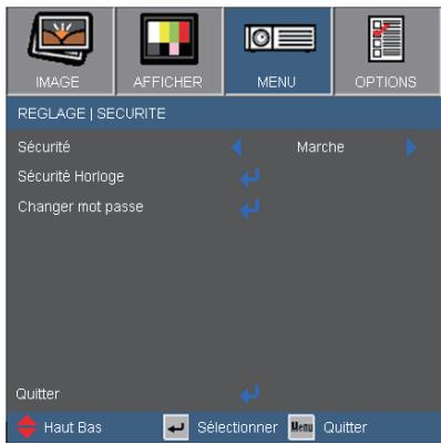 OPTOMA EX540 - MENU | Sécurité - 1