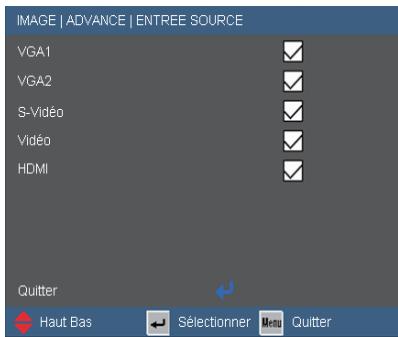 OPTOMA EX540 - Avancé | Source d'Entrée - 1