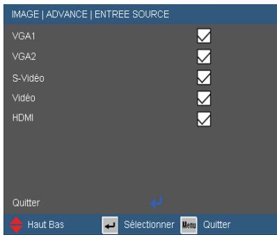 OPTOMA EX540i - Avancé | Source d'Entrée - 1