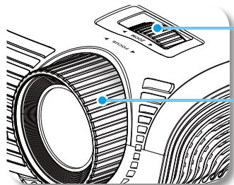 OPTOMA EX540i - Réglage du zoom/de la mise au point du projecteur - 1
