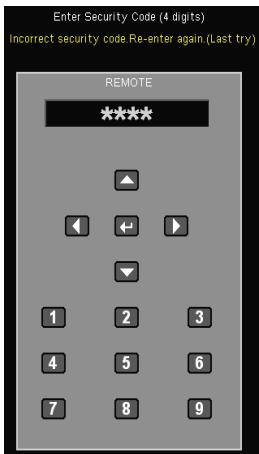 OPTOMA EX542i - MENU | Sécurité - 3