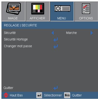OPTOMA EX612 - MENU | Sécurité - 1