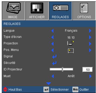 OPTOMA EX685UT - REGLAGES - 1