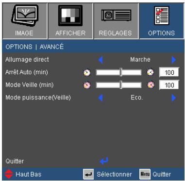 OPTOMA EX685UT - OPTIONS | Avancé - 1