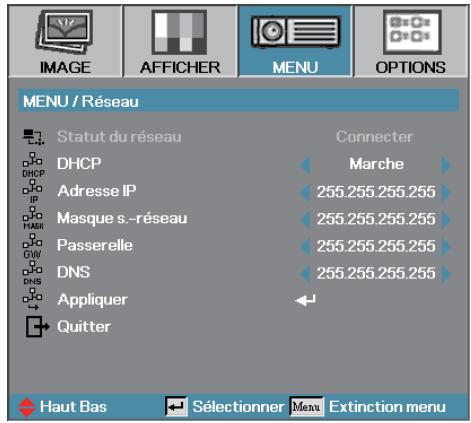 OPTOMA EX779i - MENU | Réseau - 1