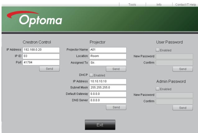 OPTOMA EX779i - Renseignez l'adresse IP et le Masque de sous-réseau et appuyez sur OK. - 5