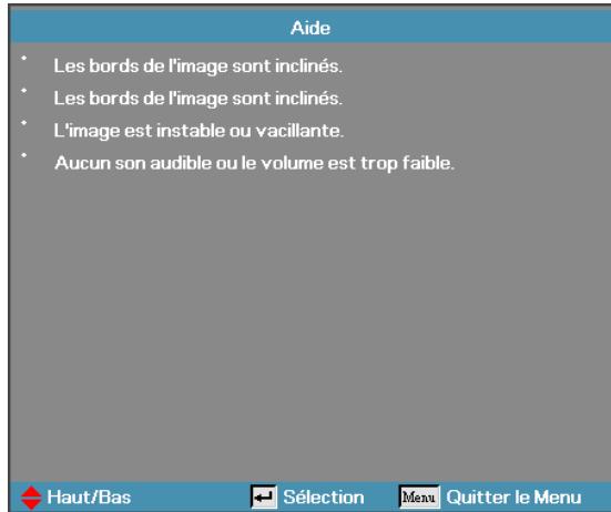 OPTOMA EX785 - Menu d'affichage d'écran Aide - 1
