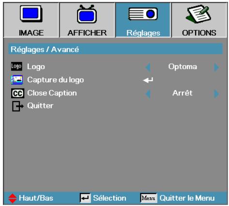 OPTOMA EX785 - Réglages | Avancé - 1