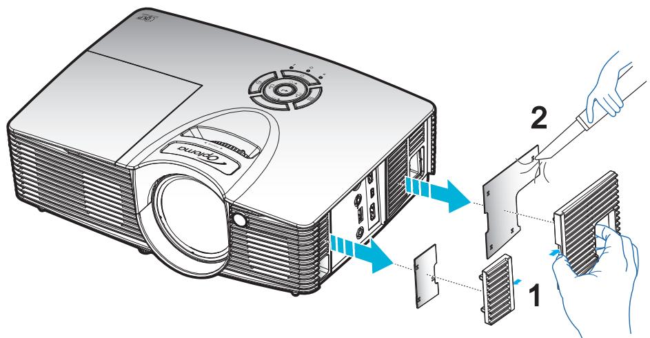 OPTOMA GT1080Darbee - Nettoyer le filtre à poussière - 1