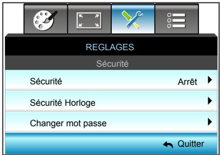 OPTOMA GT5500 - REGLAGES | Sécurité - 1