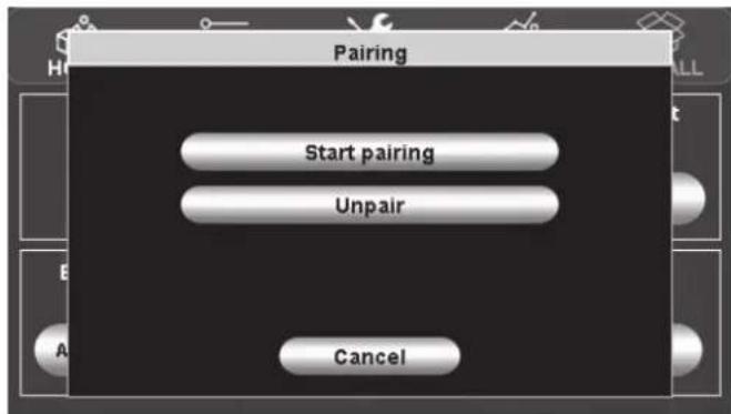 Pairing Start pairing Unpair Cancel