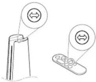 Diagram showing two labeled mechanical components with bidirectional arrows indicating movement or force direction.