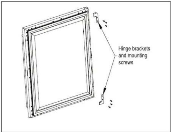Hinge brackets and mounting screws