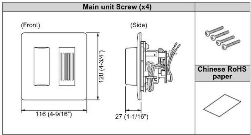 Main unit Screw (x4) (Front) 120 (4-3/4") 116 (4-9/16") (Side) 27 (1-1/16") Chinese RoHS paper
