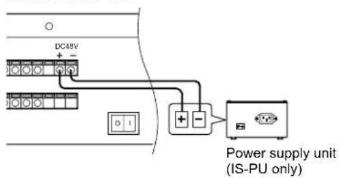 DC48V + - Power supply unit (IS-PU only)