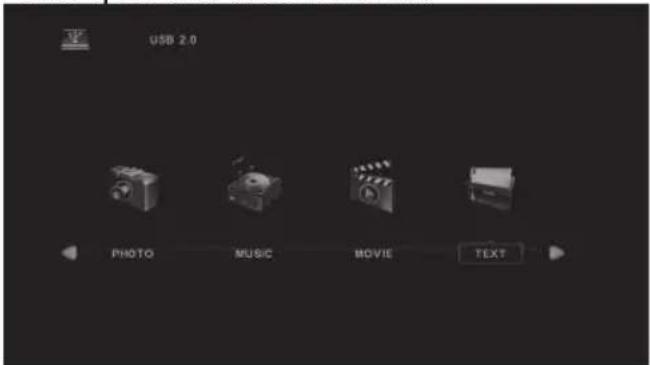 USB 2.0 PHOTO MUSIC MOVIE TEXT