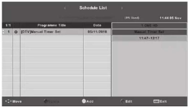Kunft K5128X22H - Schedule List [Lista de programación] - 1