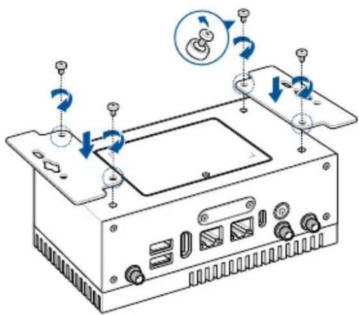 Diagram of a computer motherboard showing component placement and rotation arrows, with Chinese annotations indicating clockwise and clockwise movement.