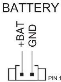 BATTERY +BAT GND PIN 1