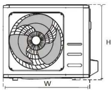 COMFEE CF-CFW18B IU - UNIT MOUNTING DIMENSIONS - 2