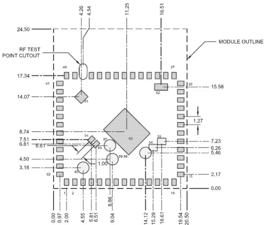 Microchip PIC32MZ1025W104132 - 87L-PCB Module (TFC) - 22.50x24.50mm - [MODULE] With Metal Shield and Coaxial Connector - 2