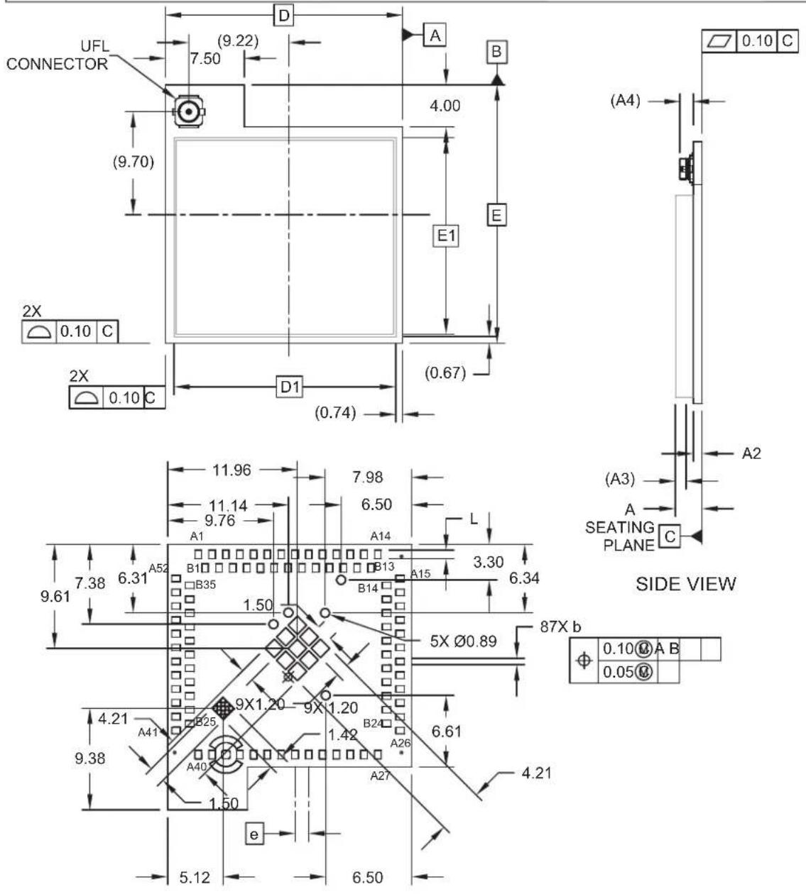 Microchip PIC32MZ1025W104132 - 54-Lead RF Module With Shield (6YX) - 20.5x24.5 mm [MODULE] - 2