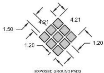 1.50 4.21 4.21 1.20 1.20 EXPOSED GROUND PADS