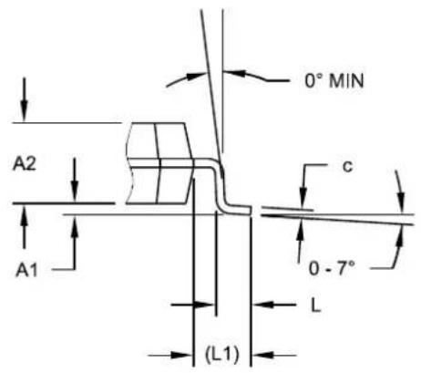 A2 A1 (L1) 0° MIN c 0 - 7° L