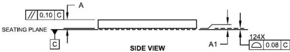 // 0.10 C A SEATING PLANE C SIDE VIEW A1 124X 0.08 C