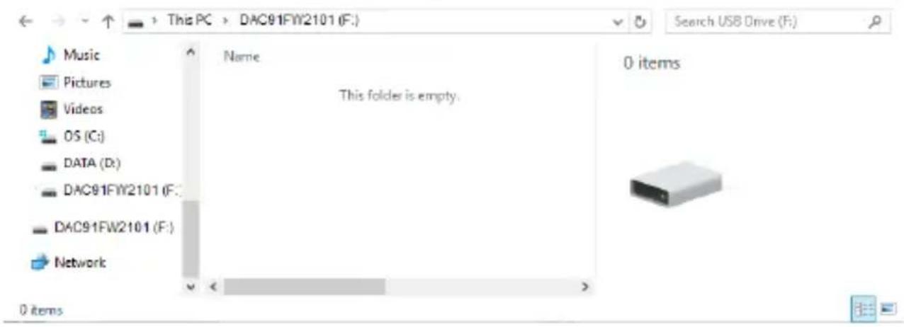 Music Pictures Videos OS (C:) DATA (D:) DAC91FW2101 (F:) DAC91FW2101 (F:) Network Name This folder is empty. 0 items 0 items