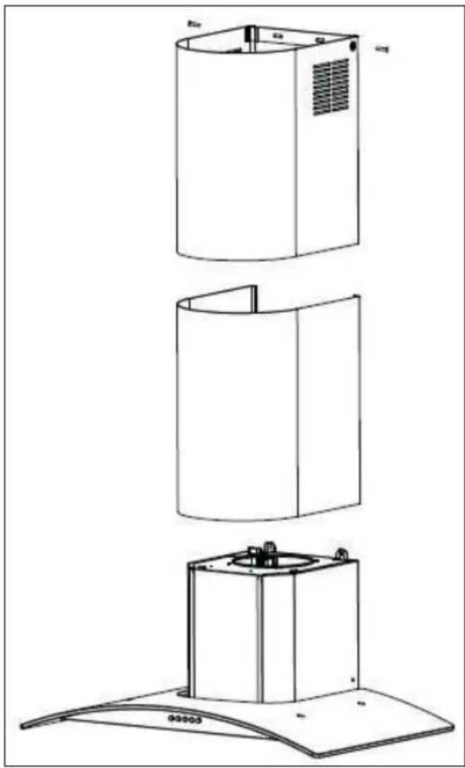BEKO HCG91710X - การประกอบปล่องควัน - 1