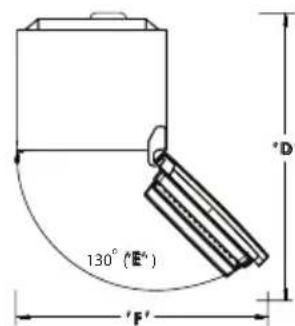 130° (E') 'F' 'D'