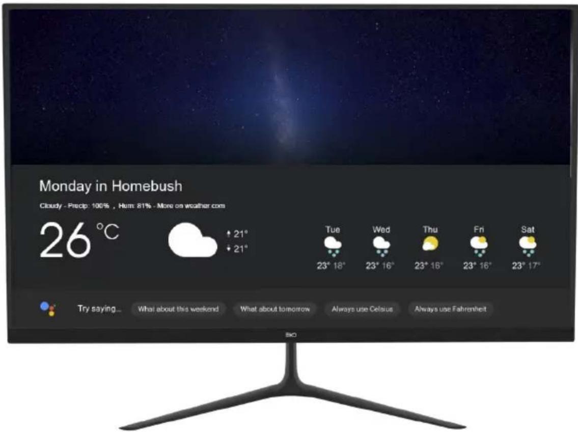 Monday in Homebush Cloudy - Precip: 100% , Hum: 81% - More on weather com 26 °C ↑ 21° ↓ 21° Tue 23° 18° Wed 23° 16° Thu 23° 18° Fri 23° 16° Sat 23° 17° Try saying... What about this weekend What about tomorrow Always use Celsius Always use Fahrenheit