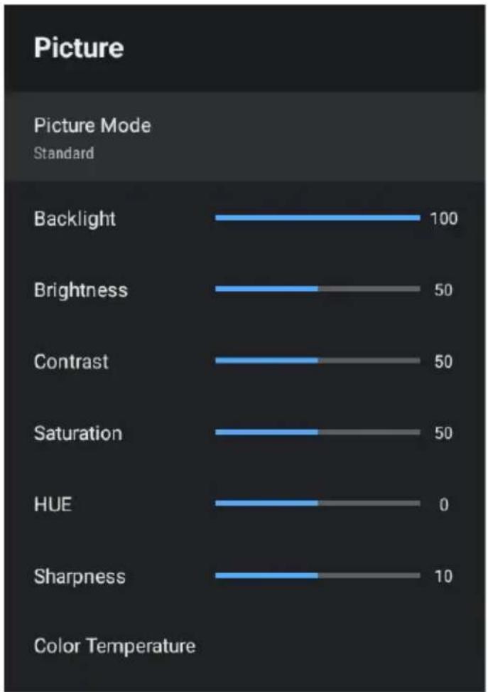 EKO K27FSM - PICTURE SETTINGS MENU - 1
