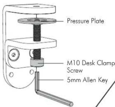 Pressure Plate M10 Desk Clamp Screw 5mm Allen Key