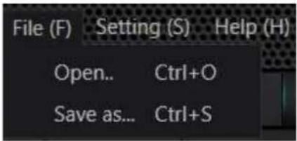 File (F) Setting (S) Help (H) Open.. Ctrl+O Save as... Ctrl+S