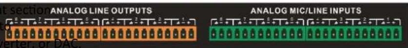 t section ANALOG LINE OUTPUTS ANALOG MIC/LINE INPUTS verter, or DAC,