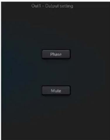 Out1 - Output setting Phase Mute