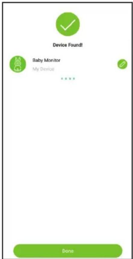 Device Found! Baby Monitor My Device Done