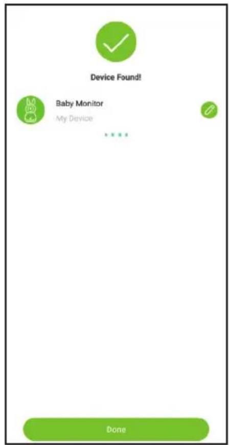 Device Found! Baby Monitor My Device Done